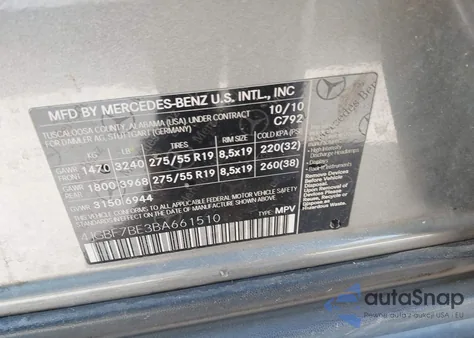 2011 Mercedes-Benz Gl 450 4Matic z USA, uszkodzony, nr VIN 4JGBF7BE3BA661510